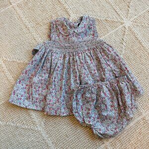 QE smocked dress with bloomers size: 6-9mo